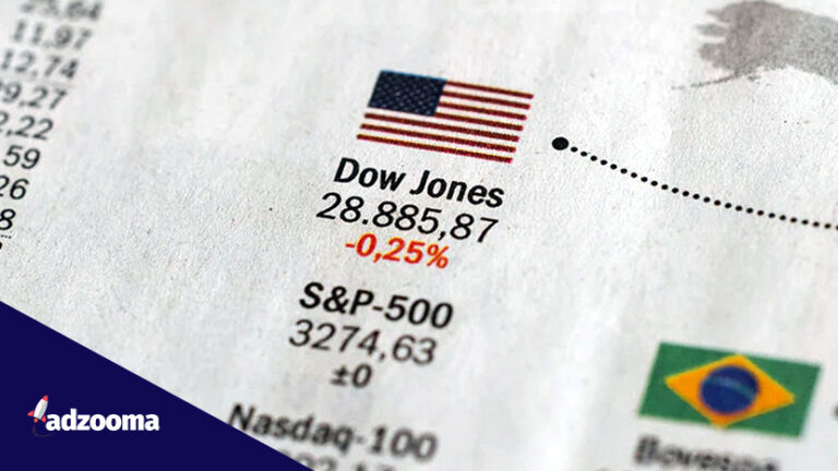 Dow Jones price on a newspaper