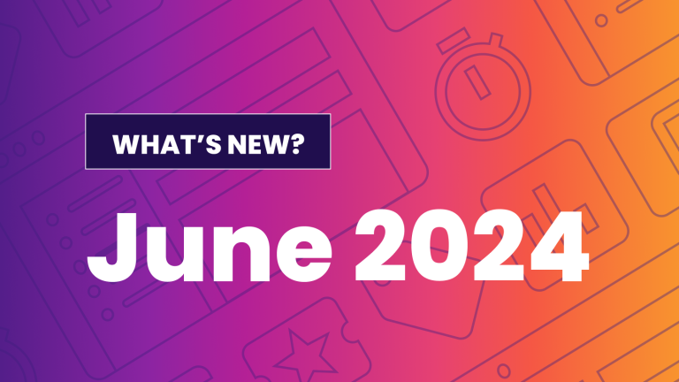 pink and orange background that reads June 2024