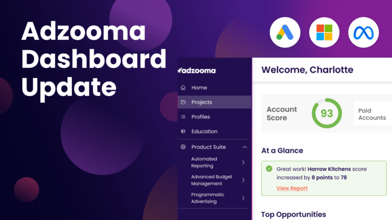 New Adzooma Dahboard